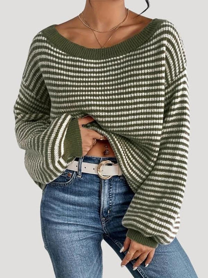 Gestreifter Strickpullover Damen
