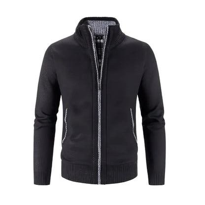 Slim Fit Cardigan Wollstrick Rippkante Modern Design - IdealeKleiden