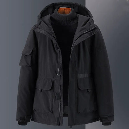 Wasserabweisende Daunenjacke Kapuze Freizeitstyle