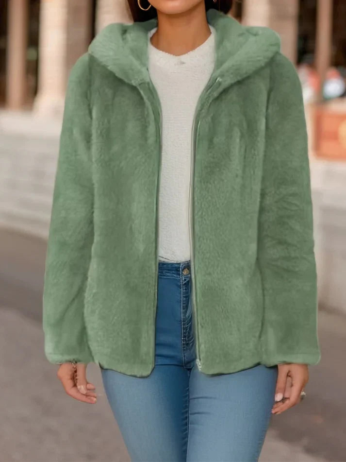 Selina - Fleece Sweatjacke Kapuze Warm