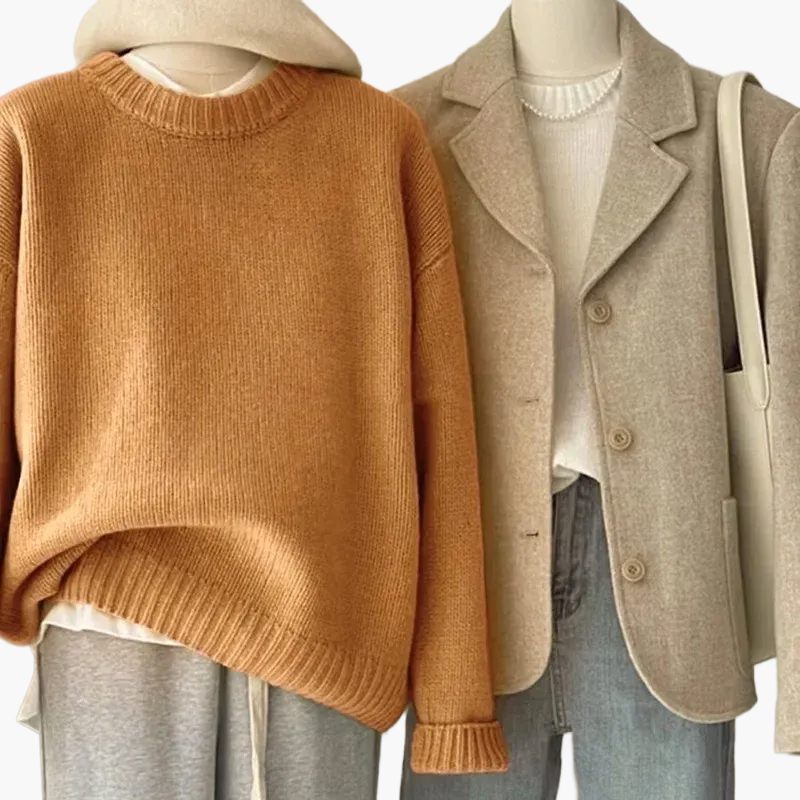 Retro Kleidungsset Japanischer Look - Strickpullover und Blazer