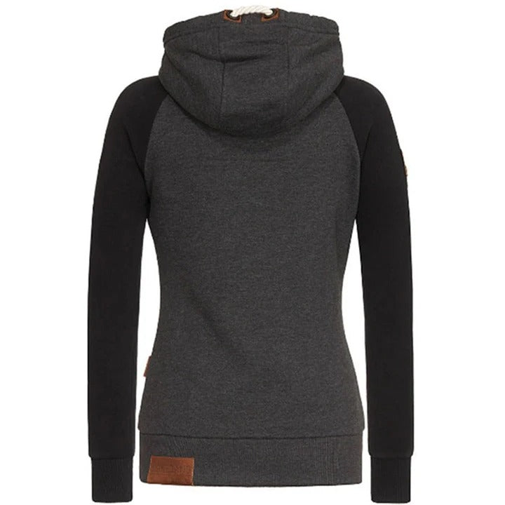 Kapuzenpullover Slim Fit mit Reißverschluss und Tasche - IdealeKleiden
