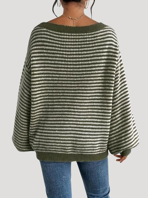 Gestreifter Strickpullover Damen - IdealeKleiden