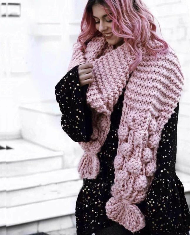 Große Schal Wollmischung Übergröße Strickdesign