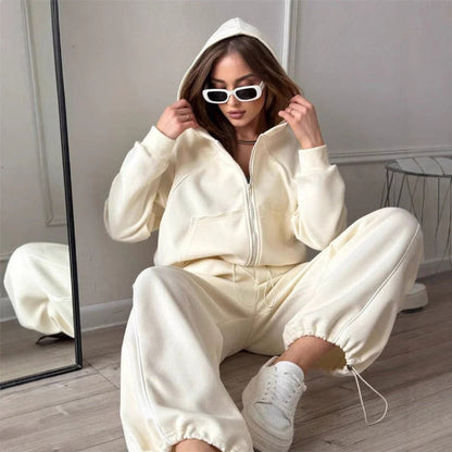 Kapuzenpullover Set mit Hose Übergröße Baumwolle Comfort Fit