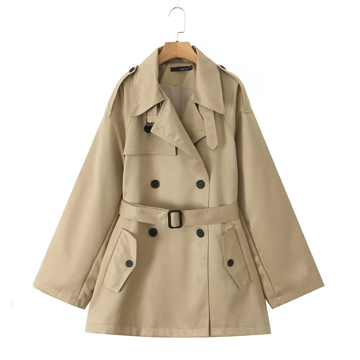 Damen Trenchcoat Elegant Maßgeschneidert Klassisch - IdealeKleiden