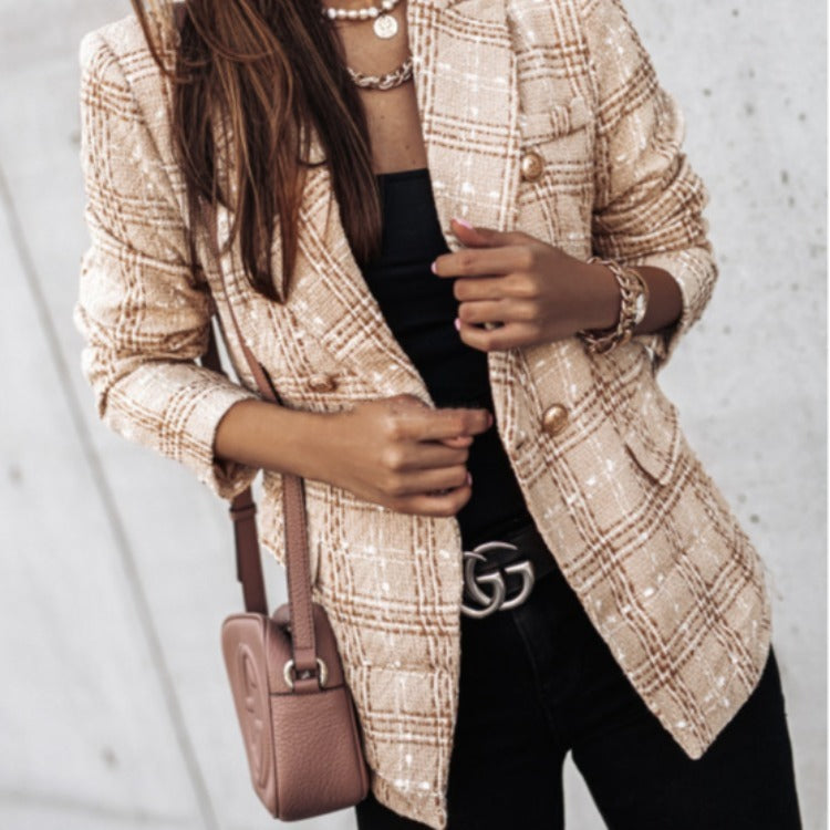 Eleganter Blazer Damen Taillierte Passform Puffärmel - IdealeKleiden