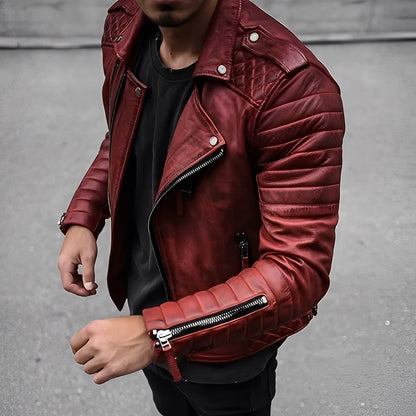 Herren Lederjacke Retro Style Elegant