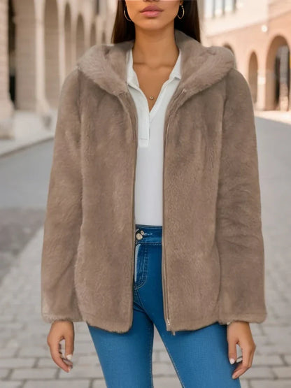 Selina - Fleece Sweatjacke Kapuze Warm
