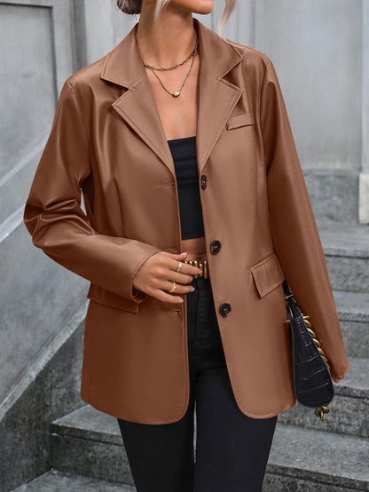Elegantes Kleid | Enger Schnitt PU Leder Elegant Klassisch