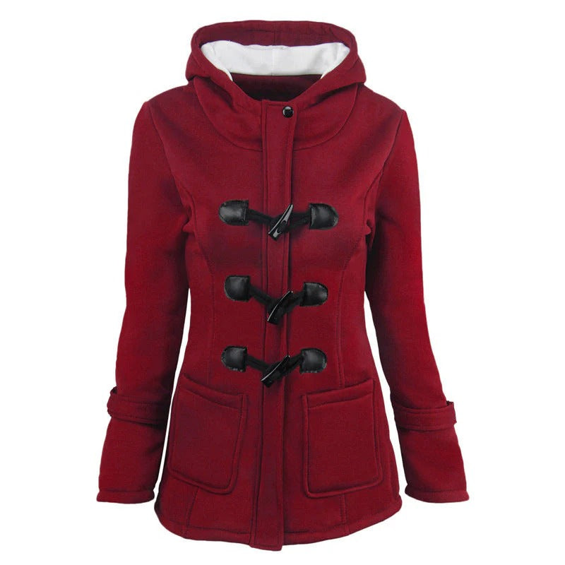 Stylischer Wintermantel mit Kapuze und Taillierte Passform