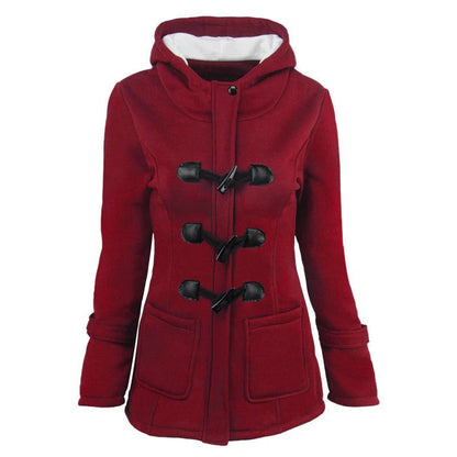 Kapuzenpulli Damen Knielang Baumwolle Modern