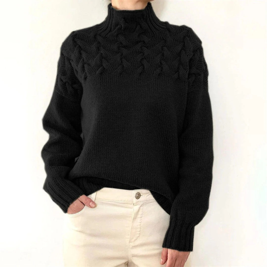 Warme Rollkragenpullover Grobstrick Wolle