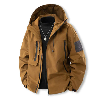 Wasserdichte Outdoor-Jacke Kapuze und Reißverschluss-Taschen - IdealeKleiden