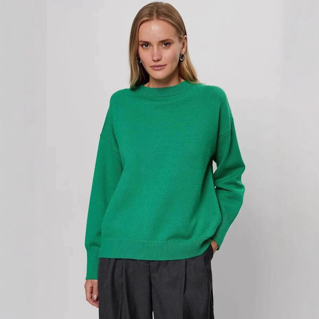 Bequemes Strickkleid Lässig Langärmlig