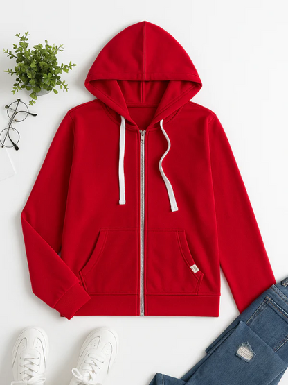 Praktischer Hoodie Kordelzug Kapuze - IdealeKleiden