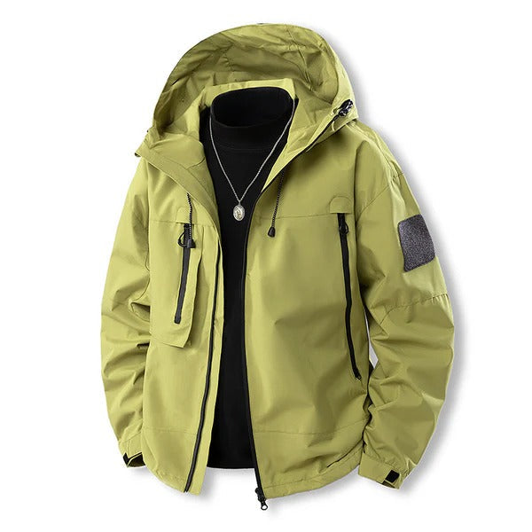 Wasserdichte Outdoor-Jacke Kapuze Reißverschluss