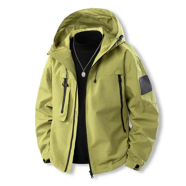 Wasserdichte Outdoor-Jacke Kapuze und Reißverschluss-Taschen