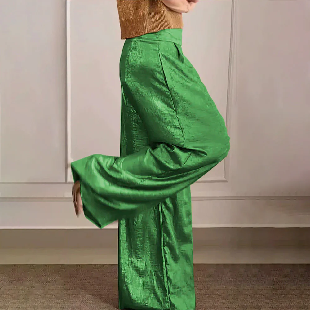 Elegante Maxikleid Hohe Taille Seidig Leicht