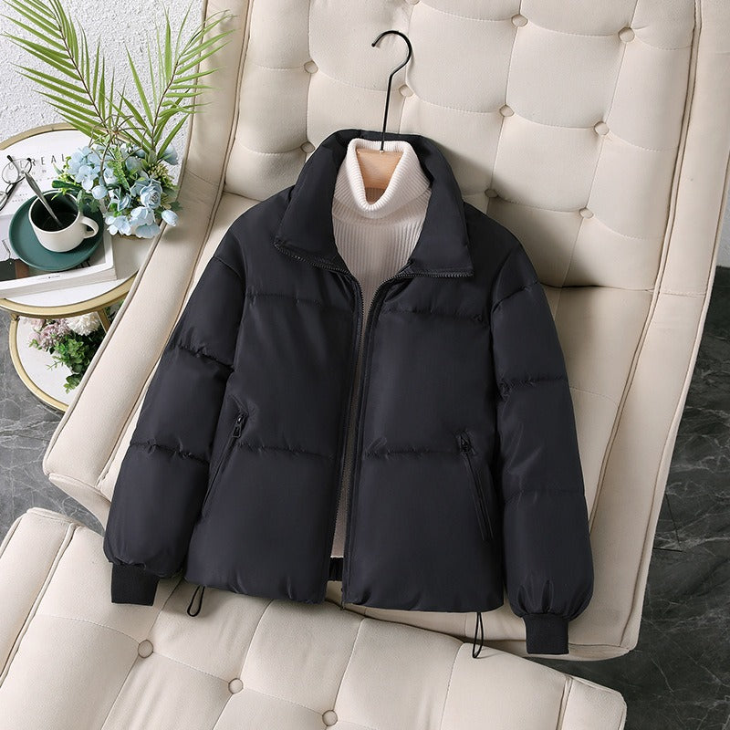 Übergröße Pufferjacke Steppdesign Stehkragen - IdealeKleiden