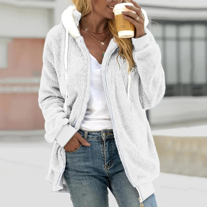 Teddy-Fleece Mantel Oversized Kapuze Warm - IdealeKleiden
