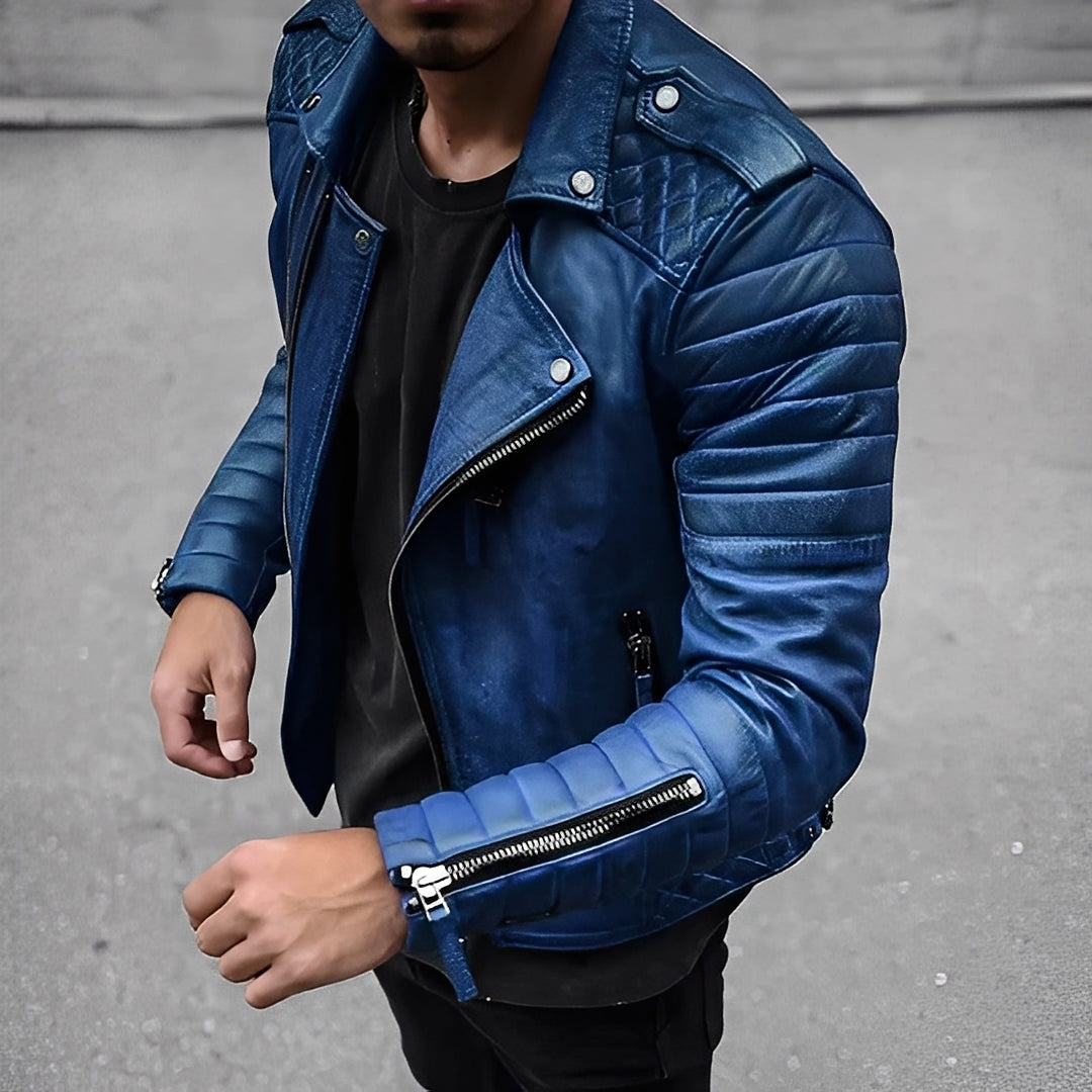 Herren Lederjacke Retro Style Elegant
