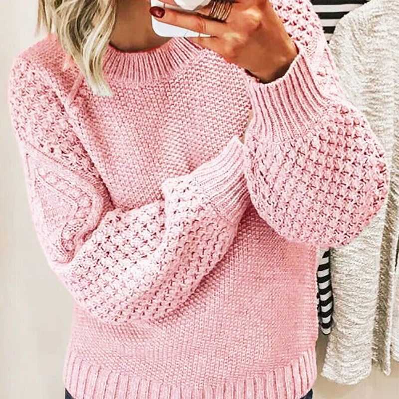 Übergrößener Wollpullover mit Ballonärmeln