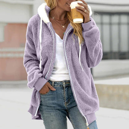 Teddy-Fleece Mantel Oversized Kapuze Warm