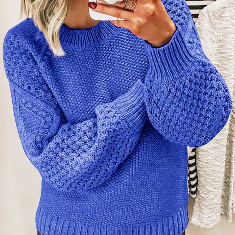 Übergrößener Wollpullover mit Ballonärmeln