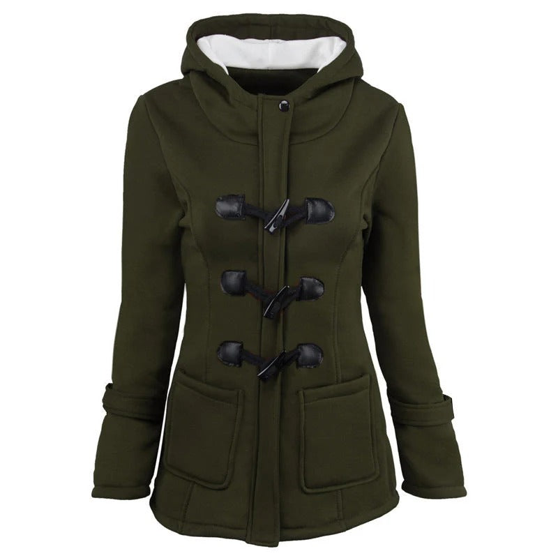 Stylischer Wintermantel mit Kapuze und Taillierte Passform