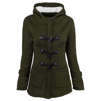 Kapuzenpulli Damen Knielang Baumwolle Modern