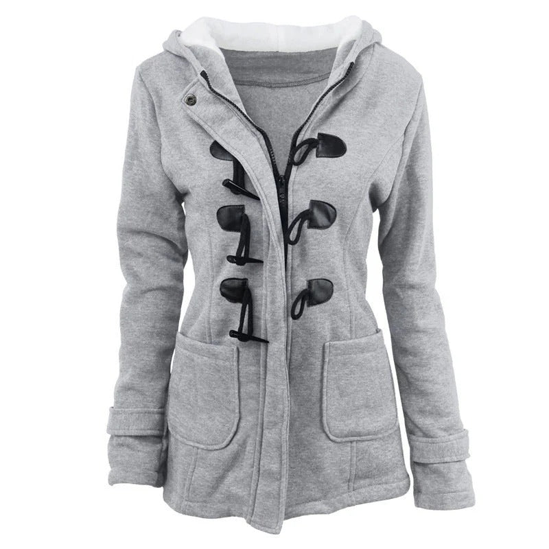 Stylischer Wintermantel mit Kapuze und Taillierte Passform