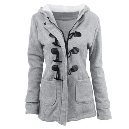 Kapuzenpulli Damen Knielang Baumwolle Modern