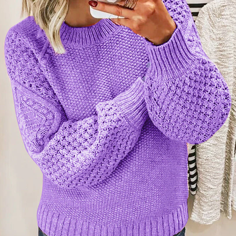 Übergrößener Wollpullover mit Ballonärmeln