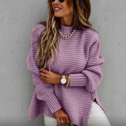 Damenschal Strickpullover Bequem Rundhals Lange Ärmel