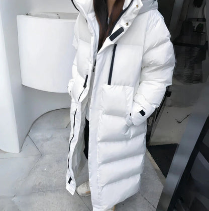 Wintersteppjacke Damen Lang Kapuze Warm