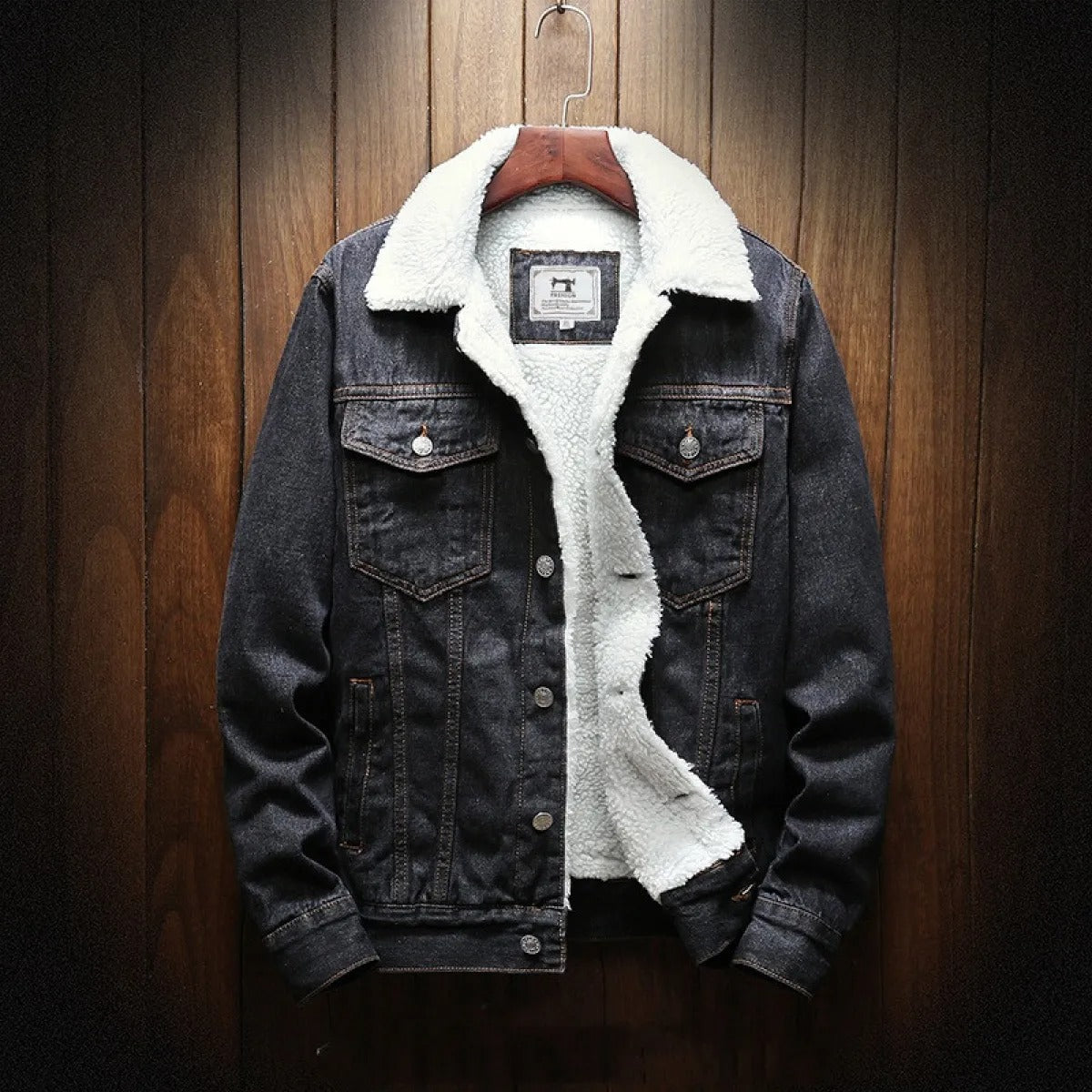 Coole Jeansjacke Fleece Innenwarm