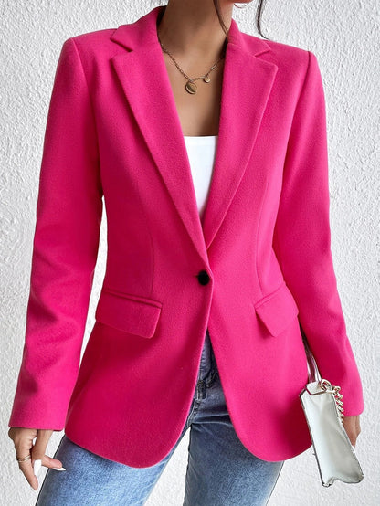 Schmale Blazer Slim Fit Wollmischung Reverskragen