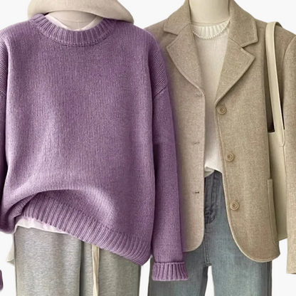 Retro Kleidungsset Japanischer Look - Strickpullover und Blazer