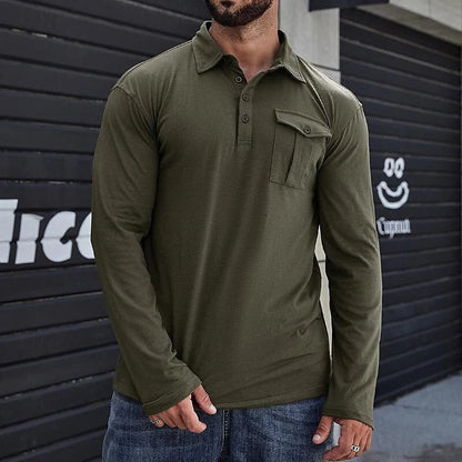 Herren Hemd Slim Fit Langarm Baumwolle Stehkragen