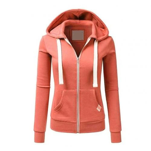 Kapuzenpullover Slim Fit Reißverschluss Baumwolle Tasche