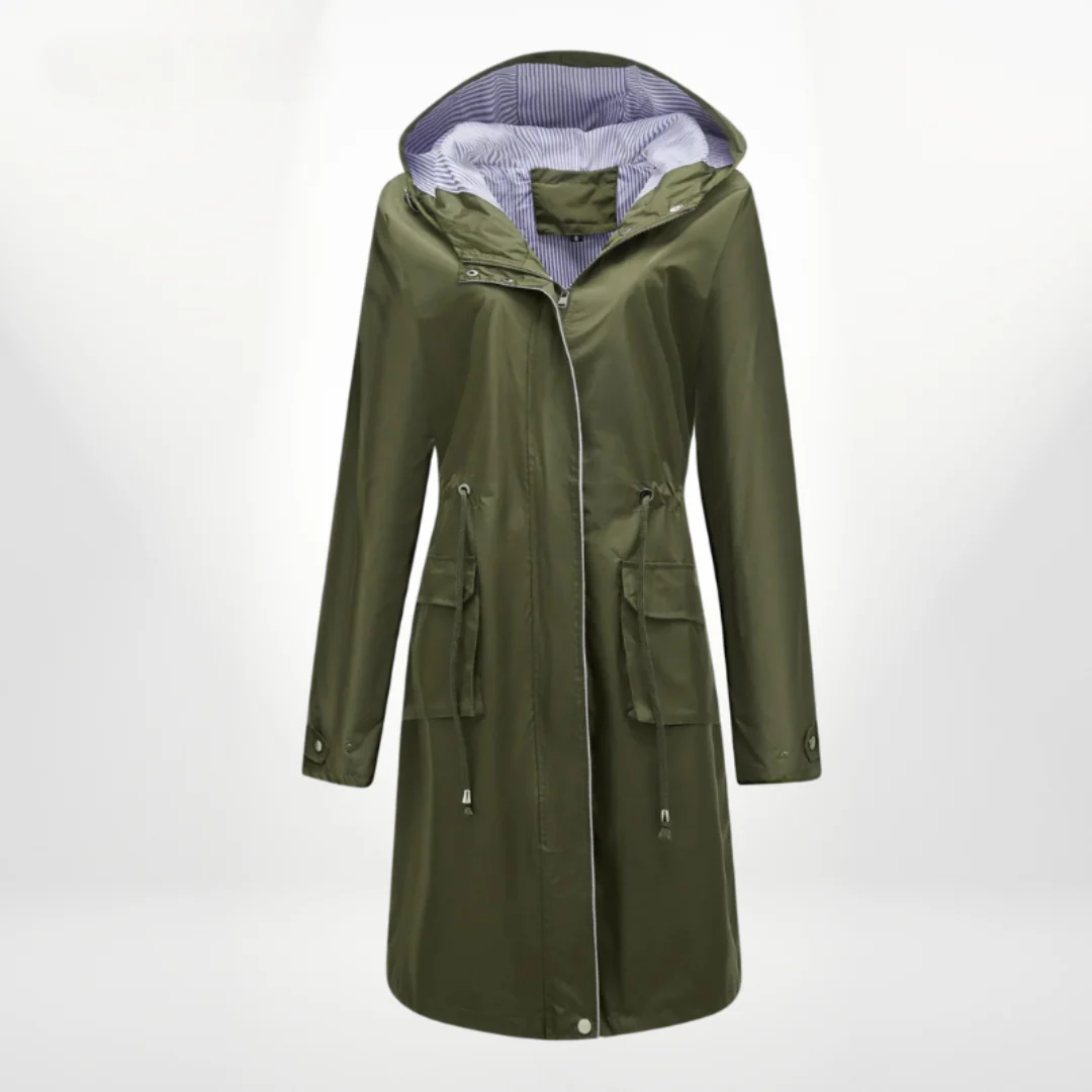 Wasserdichte Trenchcoat Damen Slim Fit Knie Lang