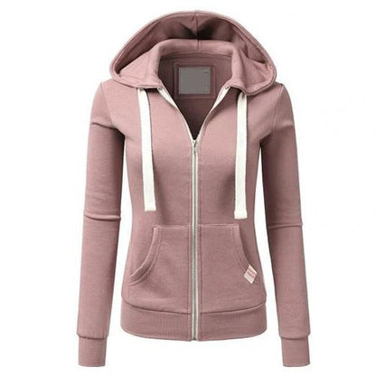 Kapuzenpullover Slim Fit Reißverschluss Baumwolle Tasche