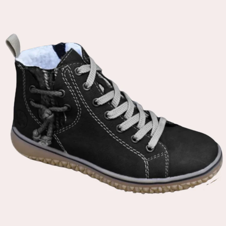 Frauen Stiefeletten Glattes Leder Schnürung