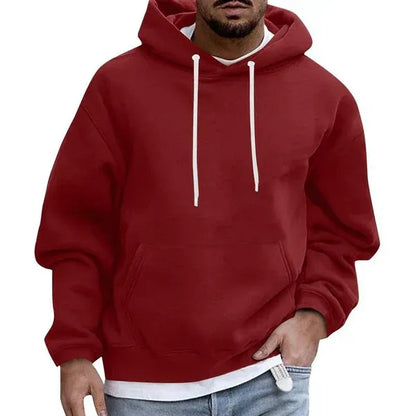 Bequeme Herren-Hoodie Übergröße Weich Baumwolle Känguru-Tasche Kapuze