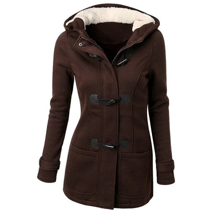 Langer Wollmantel Damen Elegant Kapuze