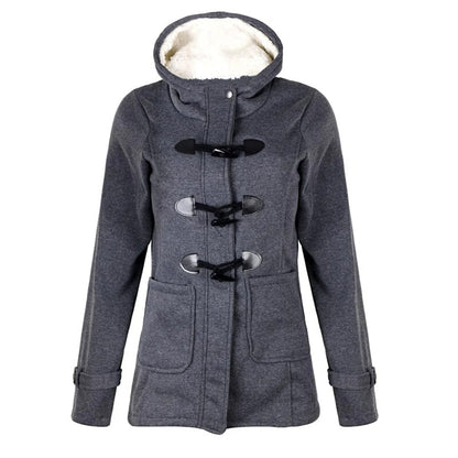 Langer Wollmantel Damen Elegant Kapuze