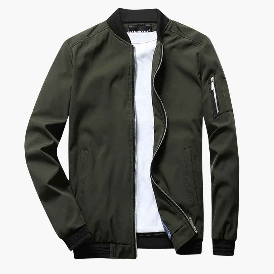Bomberjacke Slim Fit Glatter Stoff