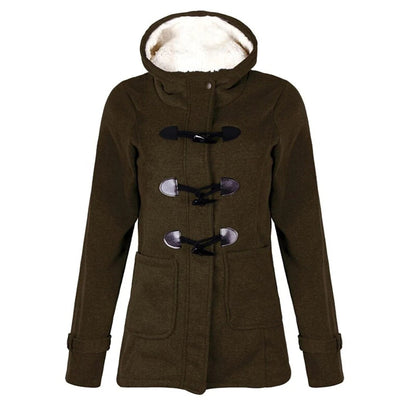 Langer Wollmantel Damen Elegant Kapuze