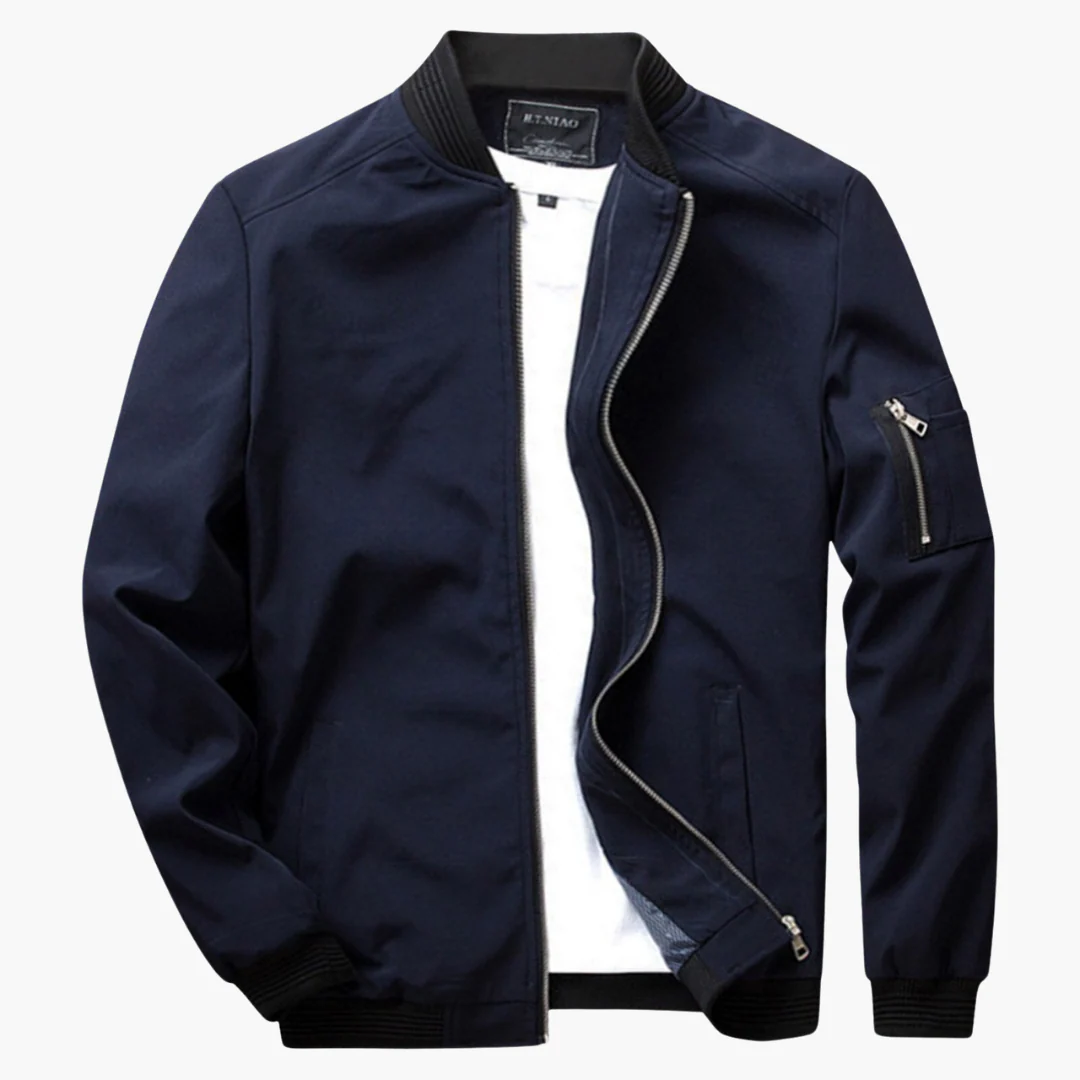 Bomberjacke Slim Fit Glatter Stoff
